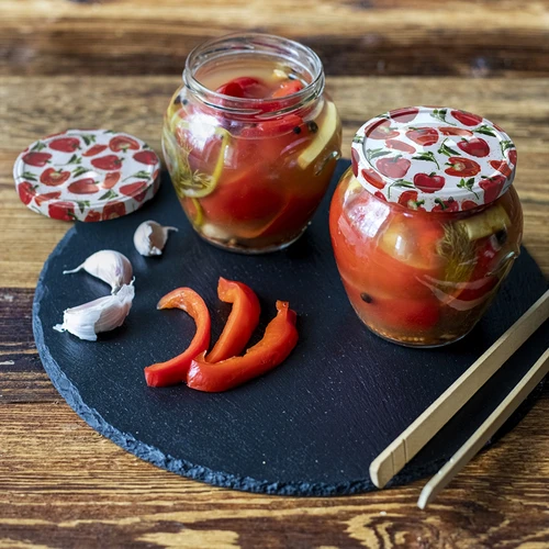 Burka TO Amfora 580 ml ar krāsainu vāciņu fi82/6-6 gab. - 17