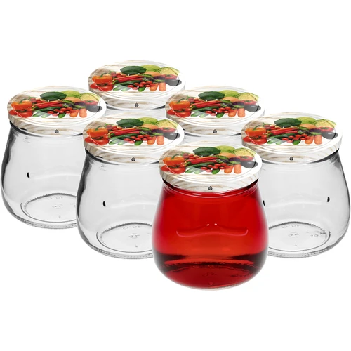 Burka twist-off 500 ml "Apgrieztā Amfora" ar krāsainu vāciņu fi 82/6, 6 gab. - 3