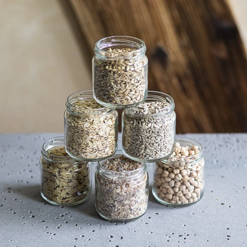 Burkas 212 ml fi66/4 ar melniem vāciņiem 6 gab. - 6