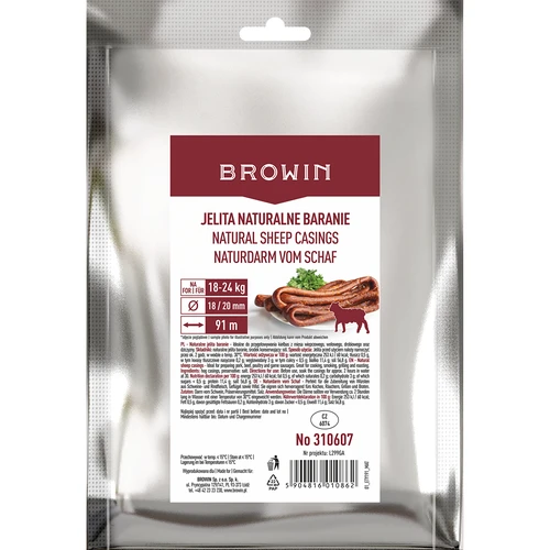 Dabīgie aitu zarnu apvalki, kal. 18/20 mm, 91 m