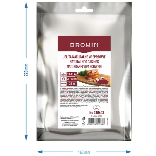 Dabīgie cūku zarnu apvalki, kal. 28/30 mm, 20 m - 4