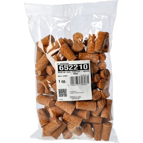 Dabīgs konisks korķa aizbāznis fi16/21mm - aglomerēts - 100 gab. - 3