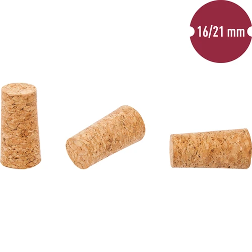 Dabīgs konisks korķa aizbāznis fi16/21mm - aglomerēts - 100 gab. - 2