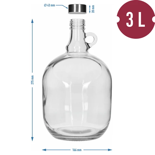 Damadžāna Dama 3 L, ar metāla skrūvjvāciņu fi 43 mm un rokturi - 5