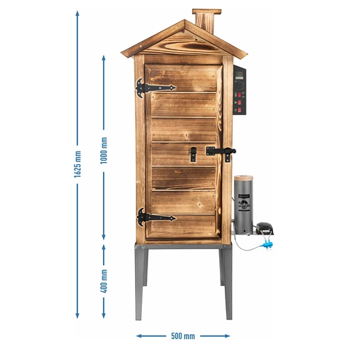 Dārza kūpinātava 200 L dragON Wood 100E — no apdedzināta koka, ar elektrisko sildmoduli un kontrolieri - 4