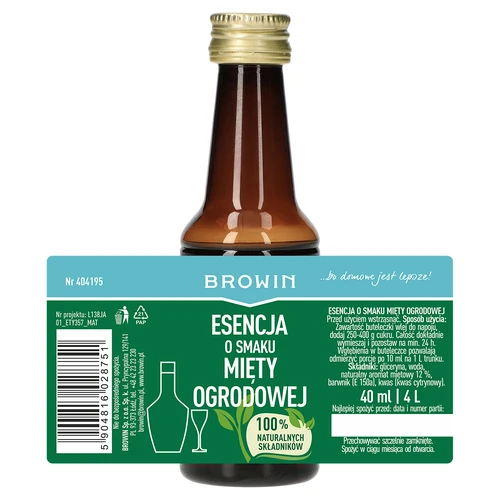 Dārza piparmētras garšas esence, uz 4 L, 40 ml - 4