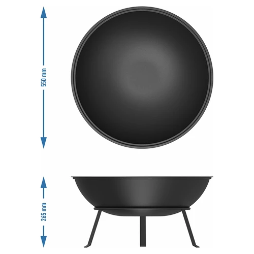 Dārza ugunskura bļoda ar restēm, Ø55 cm, apaļa, bļodas tipa - 8