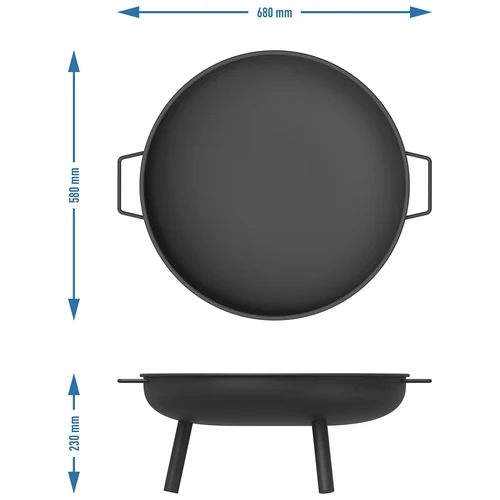 Dārza ugunskura bļoda Ø58 cm, apaļa, bļodas veida - 9
