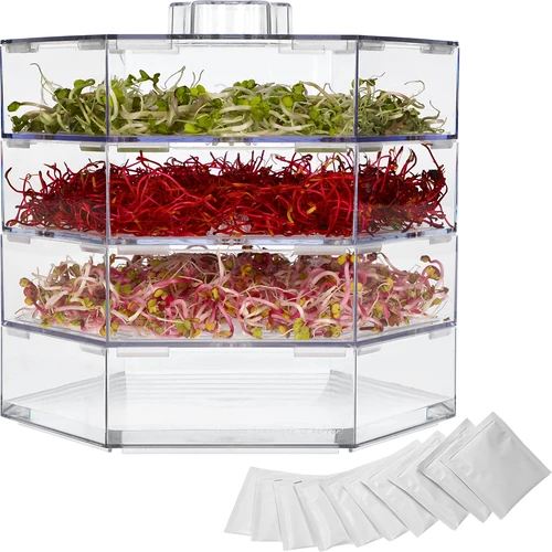 Daudzlīmeņu diedzēšanas trauks Niezłe Ziółko + 10 sēklu iepakojumu