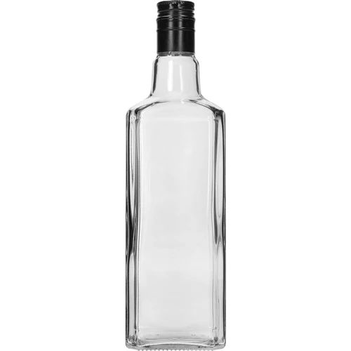 Dekoratīva pudele TYNKTURA 0,5 L ar garu melnu skrūvējamo vāciņu, fi 28 mm, 1 gab.