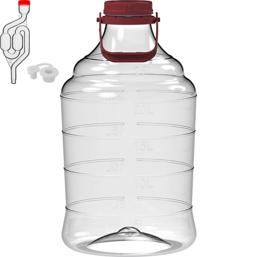 Demižons vīnam, viegls, neplīstošs, ar rokturi, 25 L - 2