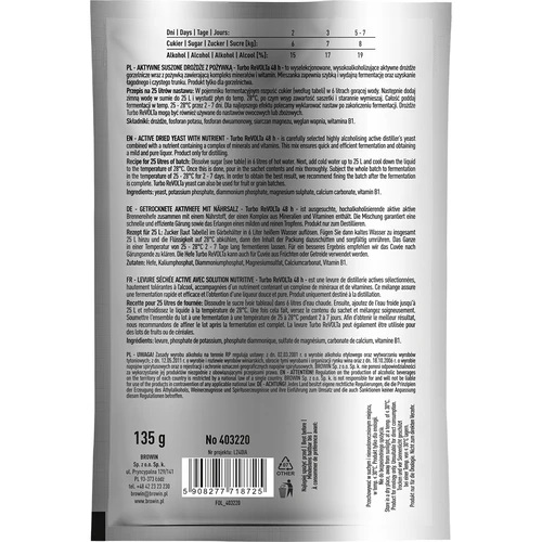 Destilācijas raugs Turbo reVOLTa 48h - 2