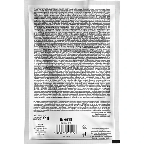 Destilācijas raugs Turbo Slivovitz - 2