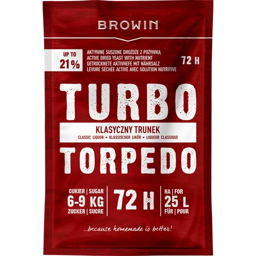Destilācijas raugs Turbo Torpedo 72 h 21% - 120 g