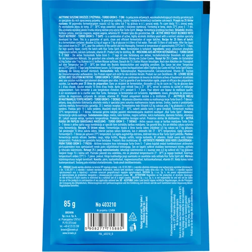 Destilēšanas raugs Turbo Grom 5–7 dienas - 2