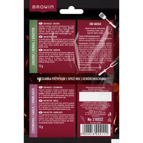 Duo Masło - ķiploku un garšaugu garšviela 2 vienā, 2 x 12 g - 2