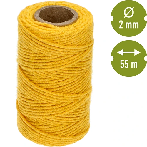 Dzeltena kokvilnas aukla 2 mm/55 m/100 g - 4