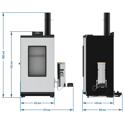 Elektriskā kūpinātava - dragON ar dūmu ģeneratoru, digitālā, 65 l - 8