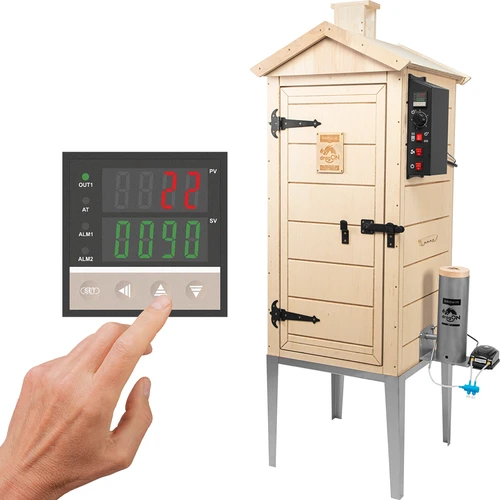 Elektriskā kūpinātava dragON PLYWOOD NATURE 100E ar elektrisko sildīšanas moduli un kontrolieri