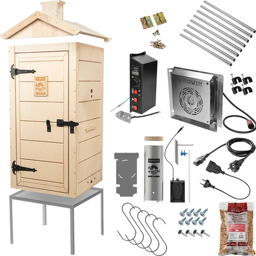 Elektriskā kūpinātava dragON PLYWOOD NATURE 100E ar elektrisko sildīšanas moduli un vadības kontrolieri - 2