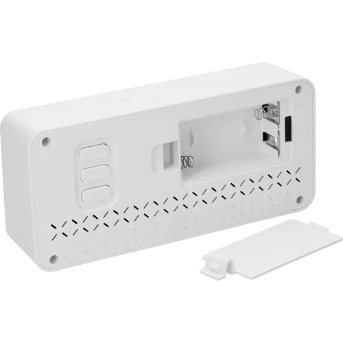 Elektroniskā laikapstākļu stacija Soens – balta, ar pulksteni un kalendāru - 5