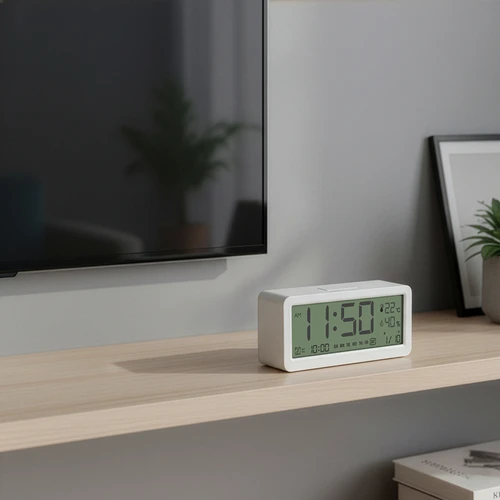 Elektroniskā laikapstākļu stacija Soens – balta, ar pulksteni un kalendāru - 9