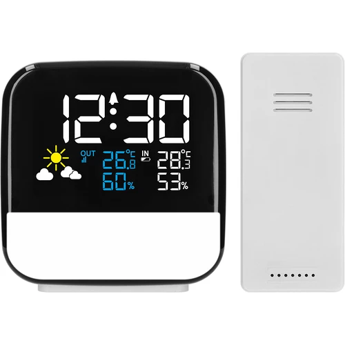 Elektroniskā Soens laika stacija - ar bezvadu sensoru, modinātāju un lampiņu - 2