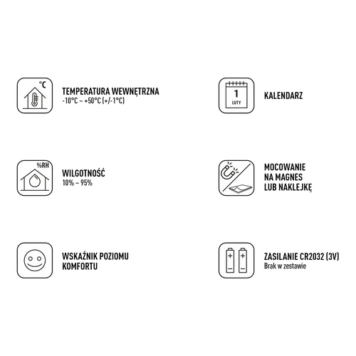 Elektroniskais istabas termometrs, balts - 8