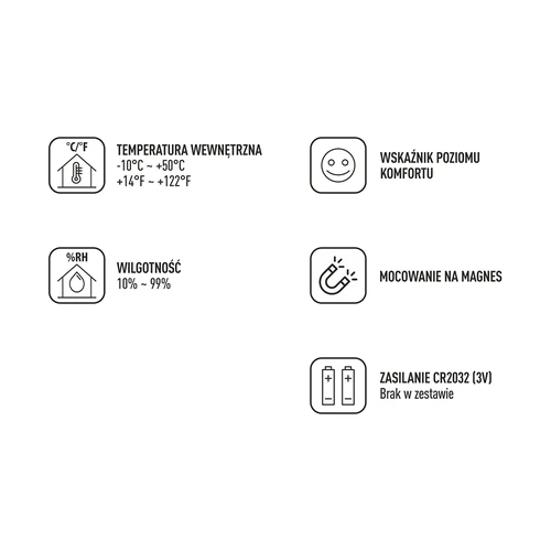 Elektroniskais termometrs ar komforta indikatoru, balts - 9