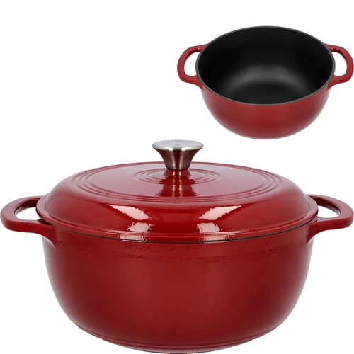 Emalēts čuguna katls – bordo, 5,8 l