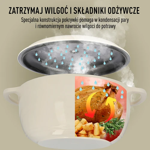 Emalēts čuguna katls – ecru, 5,8 L - 6