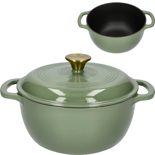 Emalēts čuguna katls - šalvijas krāsā, 4L