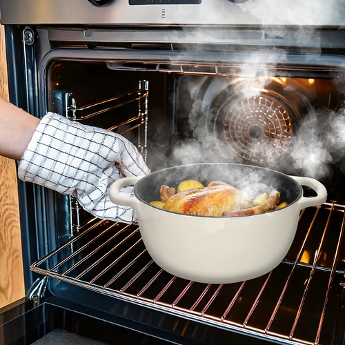 Emaljēts čuguna katls – ekrū, 4 l - 8