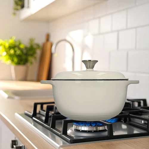 Emaljēts čuguna katls – ekrū, 4 l - 9