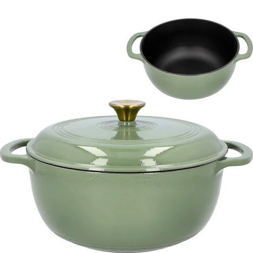 Emaljēts čuguna katls - salvijas krāsa, 5,8L