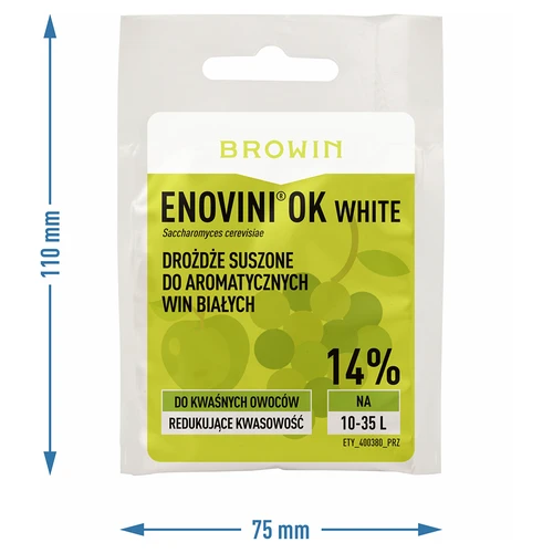 Enovini® OK WHITE - vīna raugs, kas samazina skābumu, 7 g - 5