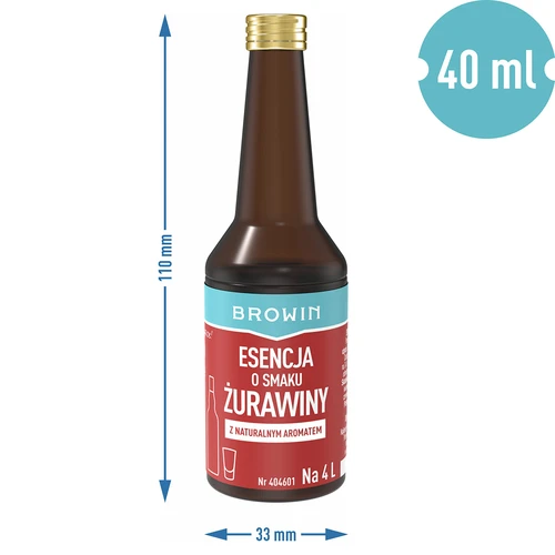 Esence ar dzērveņu garšu uz 4 L - 40 ml - 8