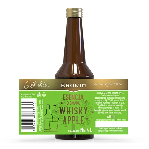 Esence ar Whisky Apple garšu - 40 ml, uz 4L - 4