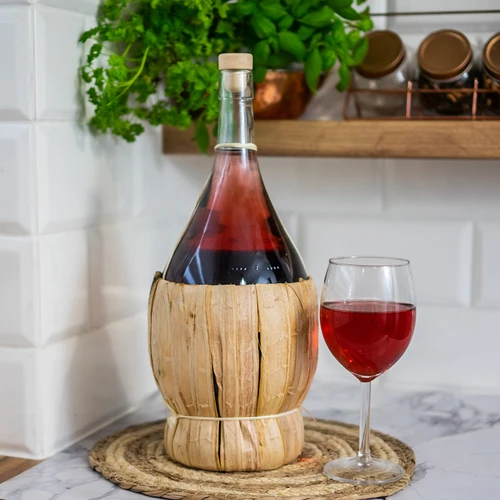 Fiasco vīna pudele ar pītu apvalku - 2 l - 3