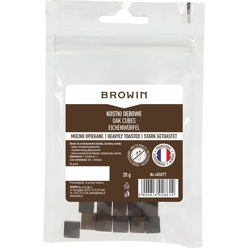 Franču ozola kubiņi, stipri grauzdēti, 20 g - 2