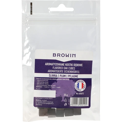 Franču ozolkoka kubiņi, stipri grauzdēti, aromatizēti - plūme, 20g - 2