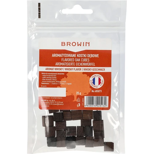 Franču ozolkoka kubiņi, stipri grauzdēti, aromatizēti – Viskijs, 20 g - 2