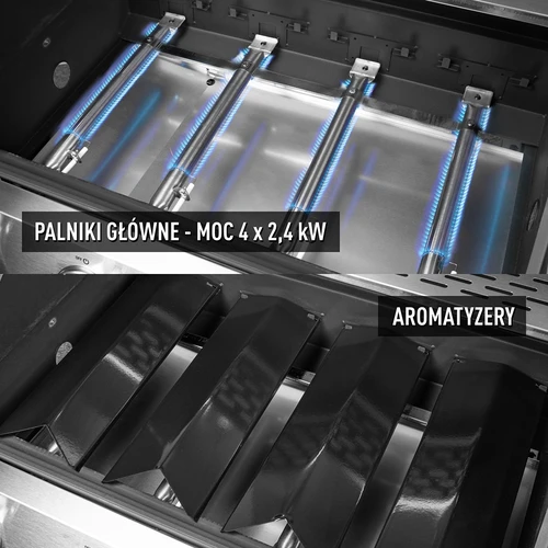 Gāzes grils dragON BBQ101, 11,7 kW, melns/sudraba - 5