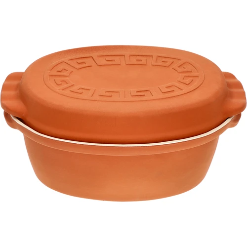 Glazēts romiešu katls 4,5 L (meandri) - 2
