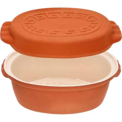 Glazēts romiešu katls 4,5 L (meandri) - 3