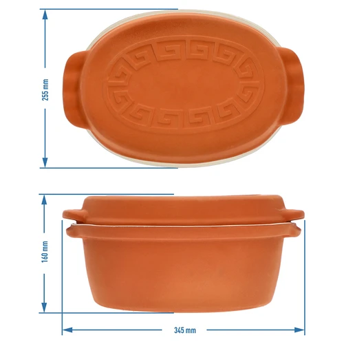 Glazēts romiešu katls 4,5 L (meandri) - 9