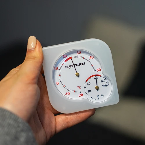 Iekštelpu bimetāla termometrs ar higrometru (-20 līdz +50°C), balts - 8
