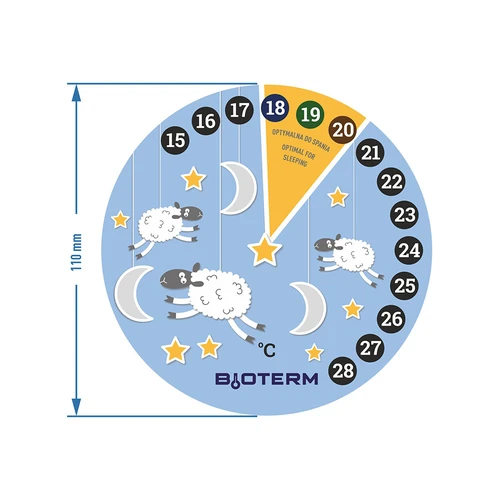 Istabas šķidro kristālu termometrs, bērnistabai Ø 11cm - 2