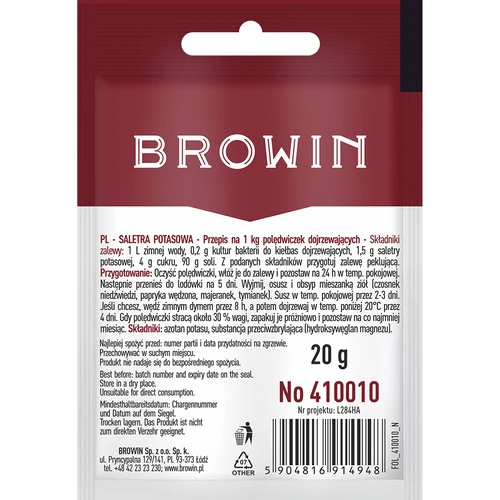 Kālija nitrāts (salpetris) gaļas peklēšanai, 20 g - 2