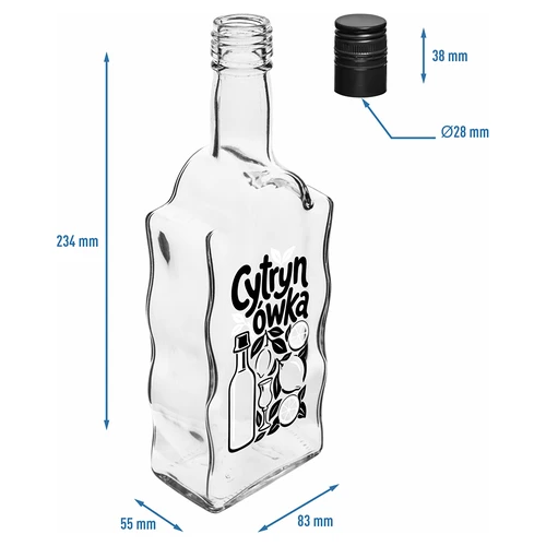 Klasztorna 500 ml pudele ar skrūvējamu vāciņu un uzdruku „Cytrynówka”, 1. variants - 5